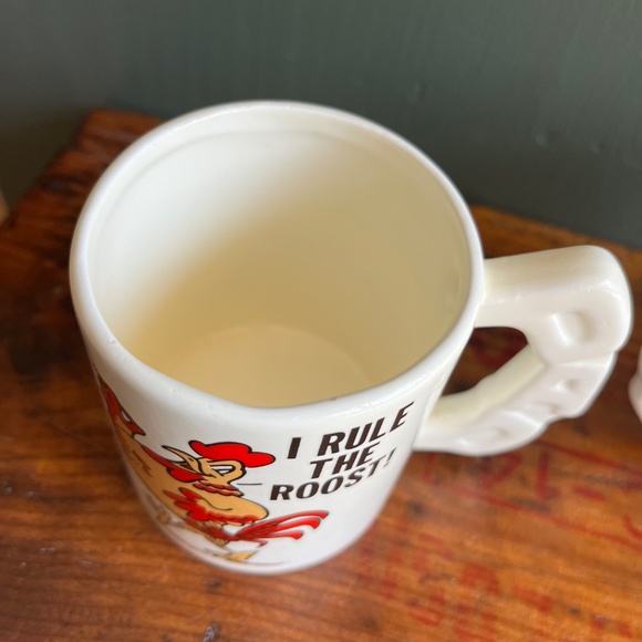 Vintage Mom & Dad I Rule The Roost, I Rule the Rooster Mug Set - Picture 3 of 11